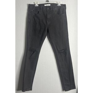 PACSUN Skinniest Black Jeans Mens Size 34x32 Stretch Destroyed Grunge Distressed